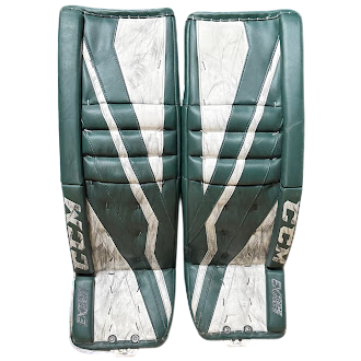 CCM Extreme Flex 3 - Jambières de gardien de but Pro Stock d'occasion - (Vert/Blanc)